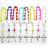 2015 New Design Decade Rosary,hot Sale Acrylic Beads ,acrylic Bracelet With Crucifix thumbnail-1