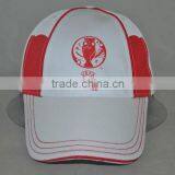 Guangzhou Hat Factory Professional Custom 100% Cotton White/red Promotional Baseball Cap