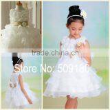 Lovely White Sleeveless Knee Length Custom Made Vestidos Girl Dress for Wedding Ball Gown FG020 Flower Girl Dress Patterns thumbnail-1