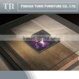 Modern Living Room Furniutre Glass Side Table With Wheels thumbnail-5