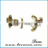 Custom Handmade Men's Genuine Leather Steel Anchor Hook Bracelet thumbnail-3