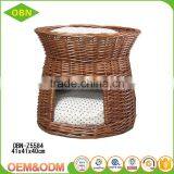 Wholesale China Custom Modem Design 100% Handmade Indoor Wicker Luxury Cat House With Pet Bed thumbnail-4