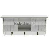 Wall Mounted MDF Wooden Decorative Floating Wall Shelf With Metal Hooks thumbnail-2