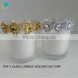 Candle Glass Flameless Candle Gold Mercury Glass Pillar Cylinder 8 Inch thumbnail-4