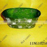 no Handle Green Metal Flower Pot thumbnail-1