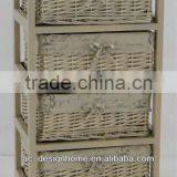 WILLOW/WOODEN CABINET W/4 WILLOW STORAGES thumbnail-1
