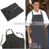 Black Adult Apron Kitchen Restaurant Bar Chef Cook Waiter Polyester Stripe Bib Cook Cleaning Avental Delantal Tools thumbnail-2