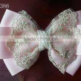 CF0386 2013 New Arrival Beautiul Wholesale Pearl Center Hair Bows for Babies thumbnail-1