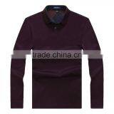 Mens Wholesale Slim Fit Solid Cotton Long Sleeve Polo t Shirt thumbnail-1