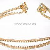 Gold TONE CHAIN PAISLEY DESIGN ANKLETS PAYAL Pair Foot Chain thumbnail-1