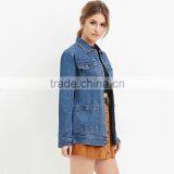 New Hot Sale Plus Size Women Plain Denim Jacket thumbnail-3