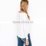 Womens Long Sleeve Plain v Neck Wholesale t Shirts thumbnail-3