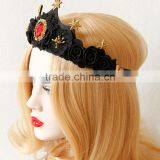 Queen Style Hair Bands for Women Elastic Crown Hair Accessories Girls Lace Wedding Hair Hoop thumbnail-3