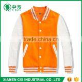 Custom Logo American Style Blue and White Mens Plain Varsity Baseball Jacket thumbnail-3