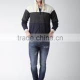 Grey Navy Colourblock Hooded Sweatshirt Customizable Attached Hood With Drawstring Fastening Hoodies Cotton Blend 280 Grams Mens thumbnail-5