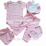 CD028 100% Cotton Newborn Baby Romper Gift Sets For Girls With Romper Pant thumbnail-1