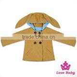 2017 New Design Baby Clothing Coat Sweet Children Clothing With Rabbit Ear Coat Solid Color Baby Boys&Girls Jacket thumbnail-3