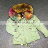 Myfur Customized Random Color Big Raccoon Fur Hood Patchwork Fur Lining Ladies Parka thumbnail-1