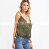 Simple Design Ladies Top, Sexy Deep V-neck Tank Top thumbnail-4