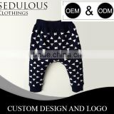 All over soft pigment print baby harem pants leggings with custom designs