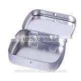 R1841H Rectangle Sliver Metal Hinged Tin Containers for Candy Chewing Gum thumbnail-1