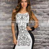 2016 Newest Fashion Printed Women Pencil Dress Sleeveless Ladies' Dress OEM thumbnail-1