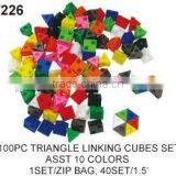 500g Colorful Plastic Intelligent Without Buckle Triangle Blocks Educational Toys For Kids thumbnail-3