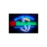 Neon Beer Sign and Bar Light