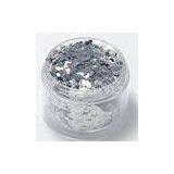 36U Thickness Silver Glitter Powder , Glitter Pigment For Nails