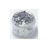 36U Thickness Silver Glitter Powder , Glitter Pigment For Nails