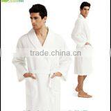 Waffle Cotton Embroidered Robe and Waffle Bathrobe for Couple Shawl/kinomo Style Robe thumbnail-3