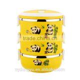 Panda Stainless Steel Lunch Box /jqn Panda Bamboo 3 Layer Stainless Steel Sealed Thermal Insulation Lunch Box/ Fancy Dinnerware