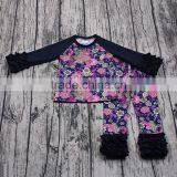 Promotion Cheap Wholesale Baby Clothing Set Organic Cotton Girls Boutique Outfits Long Sleeve Autumn Winter Ruffle Clothes Cute thumbnail-4