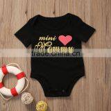 Newborn Baby Clothes Baby Bodysuit Romper Short Sleeve Infant Love Heart Mini Onesie Jumpsuit thumbnail-3