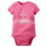 Wholesale 100% Organic Cotton Baby Girl Boy Short Sleeve Bodysuits thumbnail-4