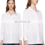 2017 Summer new model shirts white plain cotton shirts for women