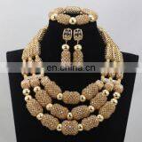 Bridal Wedding Beads Jewelry Set African Women Coral Beads Necklace Set for Party Costume Handcraft Jewelry Set thumbnail-3