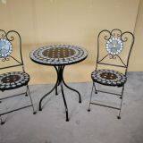 metal outdoor folding Chair coffer table round Chair