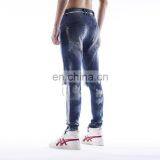 DiZNEW New Men Fashion Washed Broken Holes Blue Ripped Jeans thumbnail-3