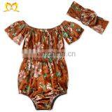 Girl Valentine's Crushed Velvet Playsuit Baby Boho Off Shoulder Jumpsuit Baby Boutique Wholesale thumbnail-6