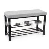 Customized Shoe Rack Storage Organizer Tower Shelf Faux Linen Metal Grey Custom Top Light Power Living Room thumbnail-2