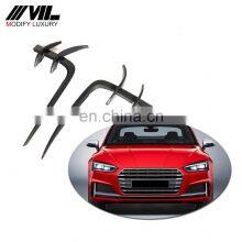 Carbon Fiber Front Bumper Splitter Fins for Audi A5 Sline S5 2017-2019 thumbnail-1