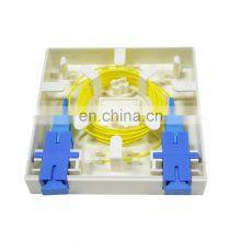 Wall Mounted Indoor Fiber Optic Outlet Box 2 Port 86 Type Fiber Optic Faceplate thumbnail-3