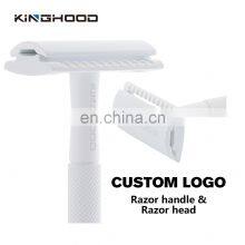 Lady Shaver Women Bikini Brass Handle Safety White Shaving Double Edge Safety Razor thumbnail-4