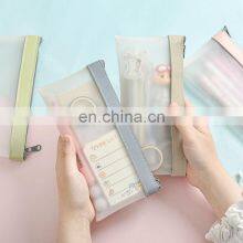 Simple Transparent TPU Leather Korean Fashion INS Pencil Bag Pouches Stationery Organizer Pencil Case Pencilcase School Pen Case thumbnail-1