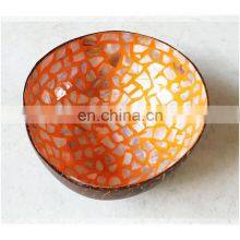 Hot Sale 100% Natural High Quality Coconut Bowl Wholesale in Bulk Shell Inlay Salad Bowl Made in Vietnam thumbnail-4