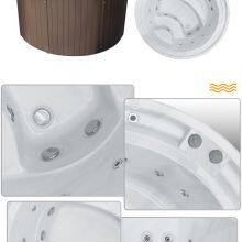 Round Modern Design Free Standing Outdoor Hydrotherapy Massage SPA Bath Hot Tub Acrylic Whirlpool Massage Bathtub thumbnail-4
