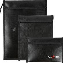 Fireproof Waterproof Money Document Bag Fire & Water Resistant Storage Organizer Pouch for A4 A5 Documents Holder,File,Cash,Jewelry,Passport,Tablet,Laptop