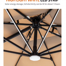 Outdoor Aluminum 3*3m Double Roof Umbrella With Side Stand Sunshade and Waterproof thumbnail-4