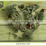 natural material crafts decorative glass candle holder with pinecones